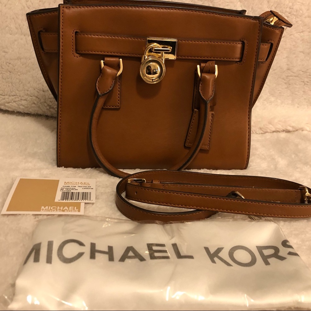 Michael Kors Hamilton Traveler Medium Tan Leather